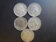 Lot. 5 sztuk monet 1 gulden 1955,56,57,58 r. Holandia.