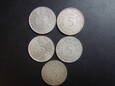 Lot. 5 sztuk monet 5 Marek - różne roczniki.
