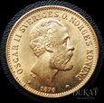  Złota moneta 20 Koron 1876 rok - Oskar II - Szwecja i Norwegia