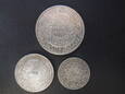 Lot. 3 srebrnych monet 5,10,20 Franków - Maroco.