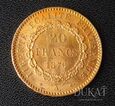 Złota moneta 20 Franków 1876 r. 
