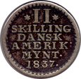 Danish West Indies - 2 skilling 1837
