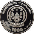 Rwanda - 1000 francs 2010 - Żyrafy z diamentami - 3 oz Ag 999