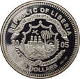 Liberia - 50 Dolarów 2005 - Gepardy z diamentami - 3 oz Ag 999