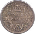 British Guiana & West Indies - 4 pensy 1891
