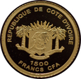 Ivory Coast - 1500 Francs CFA 2007 - IUSTITIA - złoto 999