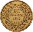 20 FRANKÓW 1856 A - FRANCJA - NAPOLEON - STAN (3+) - NR1