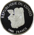 1000 FRANC 1996 CONGO - ŻAGLOWIEC - MARYNISTYKA -PŻ138