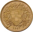 20 FRANKÓW 1947 B - STAN (1-) - SZWAJCARIA -NR1