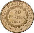 20 FRANKÓW 1897 A - FRANCJA - ANIOŁ - STAN (1-) - NR1
