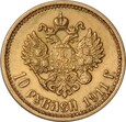10 RUBLI 1911 ROSJA - MIKOŁAJ II - STAN (2-) - NR5