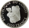 1000 FRANC 2001 CONGO - ŻAGLOWIEC - MARYNISTYKA -PŻ144