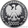 50000 ZŁOTYCH 1988 - JÓZEF PIŁSUDSKI - LUSTRO - MENNICZA