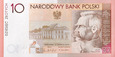 BANKNOT 10 ZŁOTYCH - JÓZEF PIŁSUDSKI - 2008 ROK - UNC 