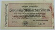 BANKNOT - 20 MILIARDÓW MAREK 1923 - NIEMCY - STAN (3+) - BN43