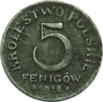 5 FENIGÓW 1918 KRÓLESTWO POLSKIE - STAN (3) - SP230