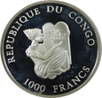 1000 FRANC 2002 CONGO - ŻAGLOWIEC - MARYNISTYKA -PŻ136
