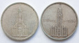 Niemcy, 2 x 5 marek Wieża 1934 A, dwa rodzaje (2019_06_54c)