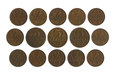 Zestaw monet 3 x 5 grosze, 12 x 2 grosze II RP (2020_02_013)