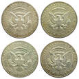 USA 4 x 1/2 dolara half dollar 1964-1967 srebro (2021_03_001)