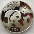 Chiny 10 YUANÓW 2008 Panda 1 uncja Ag 999 (2021_06_048)