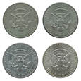 USA 4 x half dollar 1964, 1966, 1967, 1968 srebro (2020_07_028)