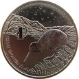 Nowa Zelandia, 1 dolar Ptak Kiwi 2007 Ag999, (2023_01_036_12)