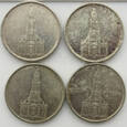 Niemcy, 4 x 5 marek Wieża 1934-1935 różne (2022_09_065)