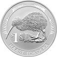 Nowa Zelandia 1 dollar 2008 Ptak Kiwi Ag 999 (#2020_10_006)