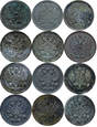 Rosja, zestaw 12 srebrnych monet kopiejkowych 1869-1912 (2018_07_21)