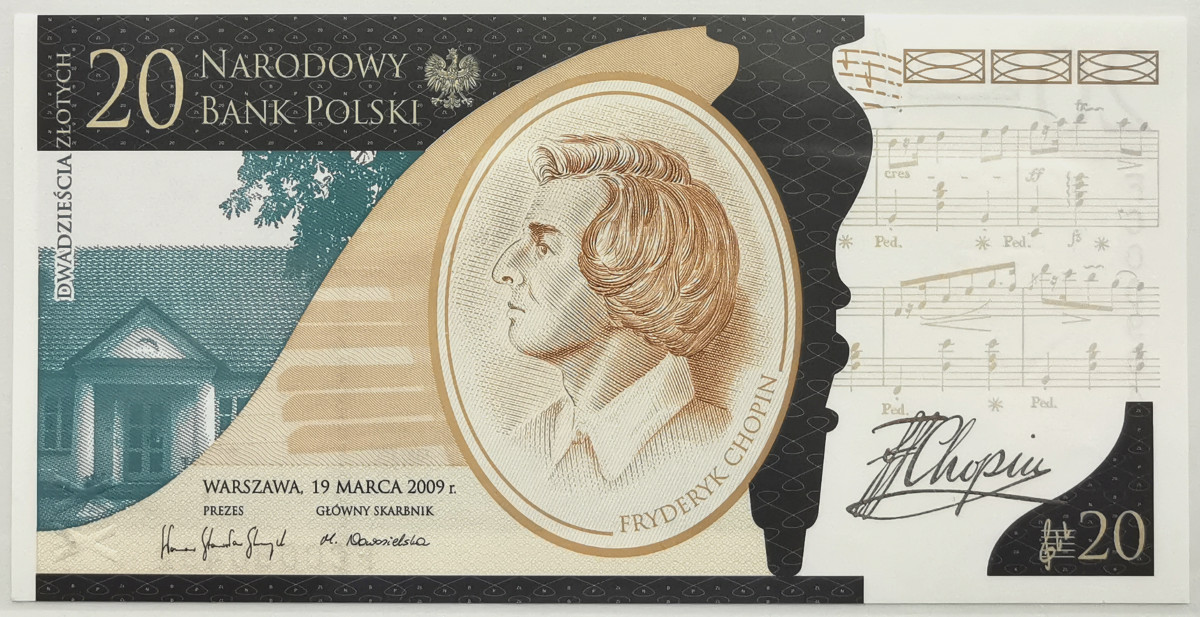 20 zł 2010 banknot Fryderyk Chopin