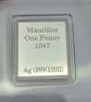 Moneta Czerwony Mauritius One Penny Ag 999 6g