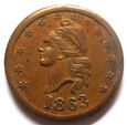 F39450 USA Wojna secesyjna 1 cent 1863 token