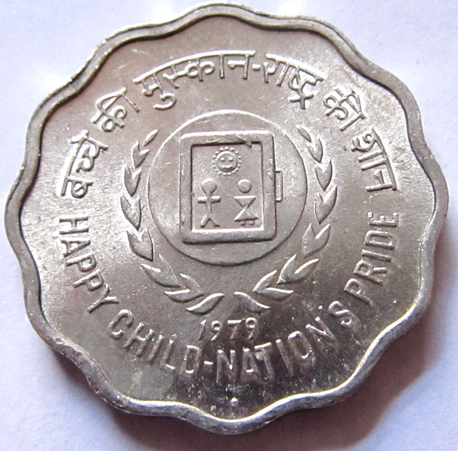 F53935 INDIE 10 paise 1979 MIĘDZYNARODOWY DZIEN DZIECKA UNC - Numimarket.pl