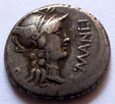 F21411 REPUBLIKA RZYMSKA M. Manlius Torquatus denar 82 r. p.n.e.