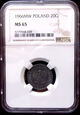 F45880 PRL 20 groszy 1966 NGC MS65