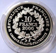 F49954 FRANCJA 10 franków 2000 ZŁOTY FRANK JANA II