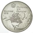 KANADA 5 DOLARÓW 1973 OLIMPIADA MONTREAL - MAPA AMERYKI