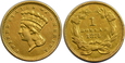 F192. USA 1 DOLAR 1874  STAN II ZŁOTO 