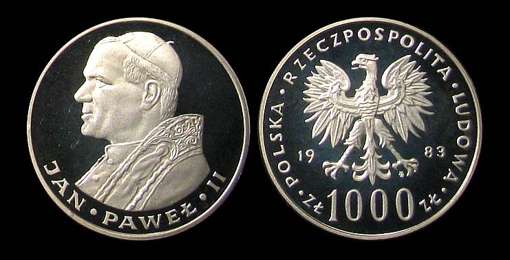 Polska, 1000 Złotych 1983, Jan Paweł II