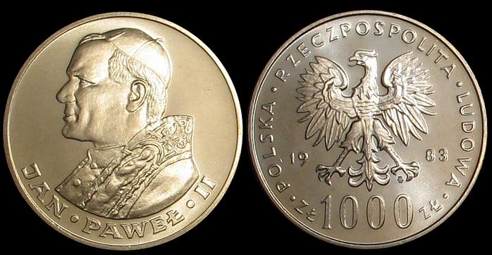 Polska, 1000 Złotych 1983, Jan Paweł II