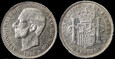 Hiszpania, 5 Peset 1883, Ag, Alfons XII