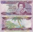 EAST CARIBBEAN STATES - L - SAINT LUCIA 20 DOLLARS(1986-1988) Pick 19l