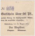 KĘTRZYN - RASTENBURG 50 FENIGÓW 24.VIII.1914, Nominał - Pf.