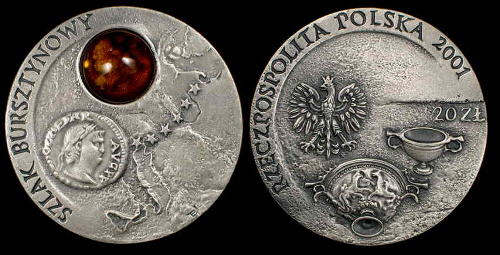 Polska, 20 Złotych 2001, Szlak Bursztynowy
