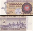 POLSKA, 200000 ZŁOTYCH 1.12.1989, seria L, Parch. 207b1