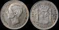 Hiszpania, 5 Peset 1877, Ag, Alfons XII