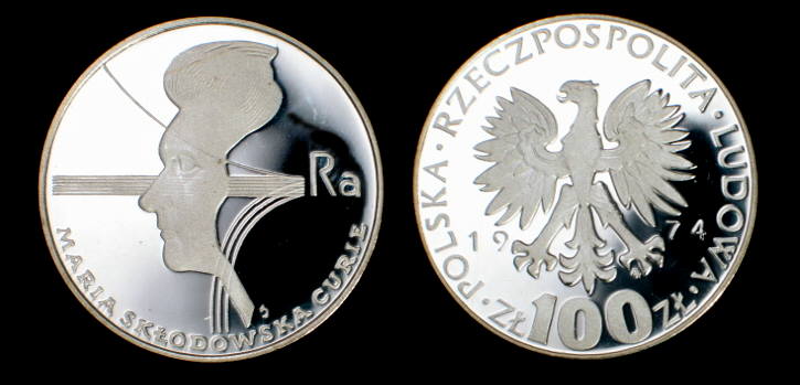 Polska, 100 Złotych 1974, Maria Skłodowska-Curie