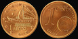 Euro-Grecja 1 cent 2007, łodź, km 181, stan I