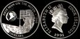 Wyspy Cooka, 5 Dollars 1991, Ag, Lądowanie na Księżycu